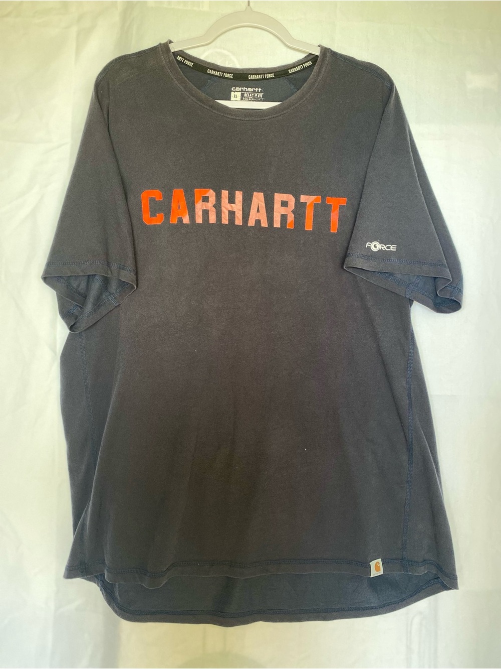 Carhartt Force Graphic Logo Crew Neck Short Sleeve Navy Men's T-Shirt XL